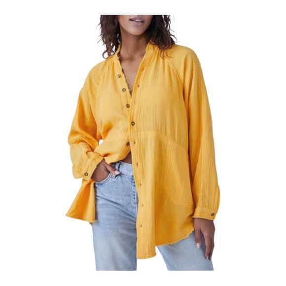 Free People Summer Daydream Tunic Shirt In Bird Of Paradise - Picture 1 of 6